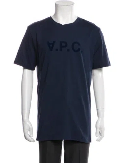 Pre-owned A.p.c. Graphic Print Crew Neck T-shirt W/ Tags In Blue