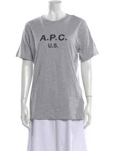 Pre-owned A.p.c. Graphic Print Crew Neck T-shirt W/ Tags In Gray