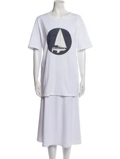 Pre-owned A.p.c. Graphic Print Crew Neck T-shirt In White