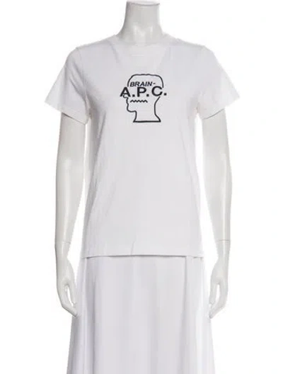 Pre-owned A.p.c. Graphic Print Crew Neck T-shirt In White