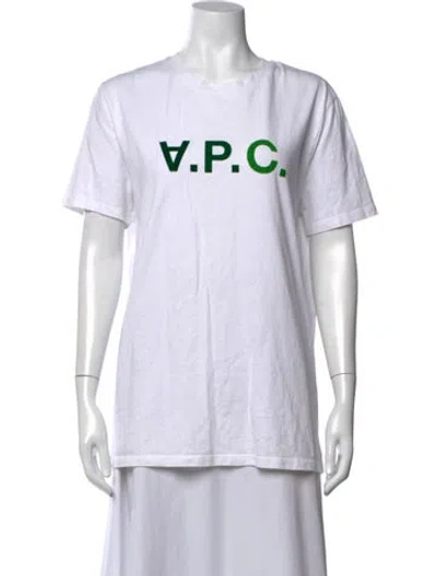 Pre-owned A.p.c. Graphic Print Crew Neck T-shirt In White