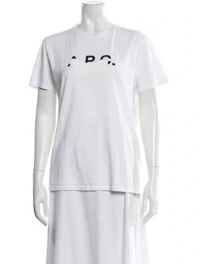 Pre-owned A.p.c. Graphic Print Crew Neck T-shirt In White