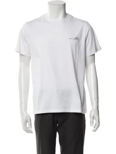 Pre-owned A.p.c. Graphic Print Crew Neck T-shirt In White