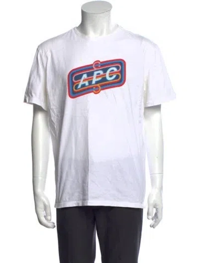 Pre-owned A.p.c. Graphic Print Crew Neck T-shirt In White
