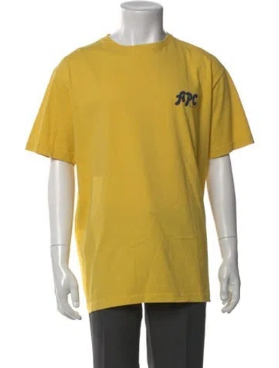 Pre-owned A.p.c. Graphic Print Crew Neck T-shirt In Yellow