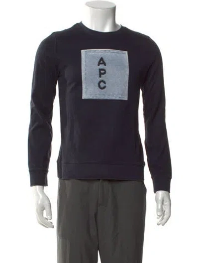 Pre-owned A.p.c. Graphic Print Long Sleeve In Blue