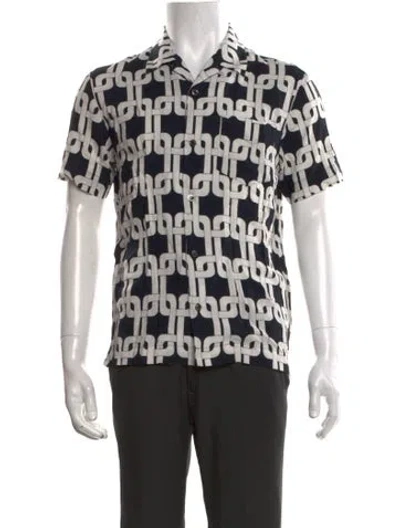Pre-owned A.p.c. Graphic Print Short Sleeve Shirt In Black