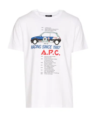 Apc A.p.c. Graphic Printed Crewneck T-shirt In White