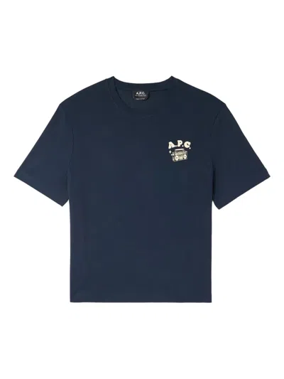 Apc Graphic T-shirt In Blue