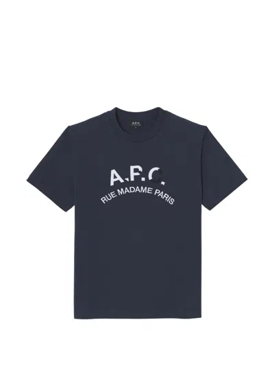 A.p.c. Graphic-print T-shirt In Blue