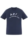 A.p.c. Cotton Crew Neck Short Sleeve T-shirt In Blue