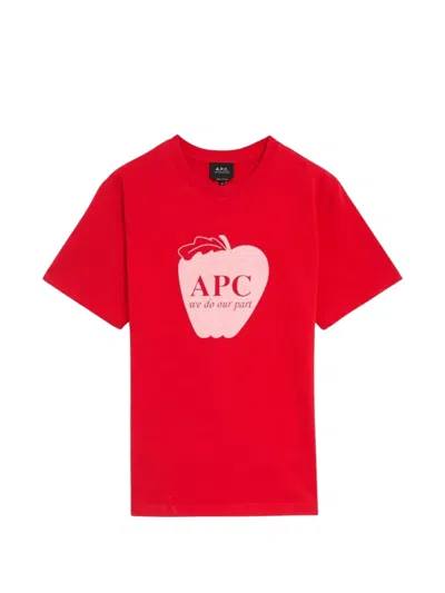 A.p.c. Graphic-print T-shirt In Red