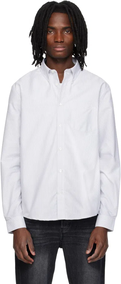 A.p.c. Gray & White New Greg Shirt In Animal Print