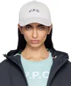 Apc Gray Asics Edition Charlie Baseball Cap In Plb Heathered Light