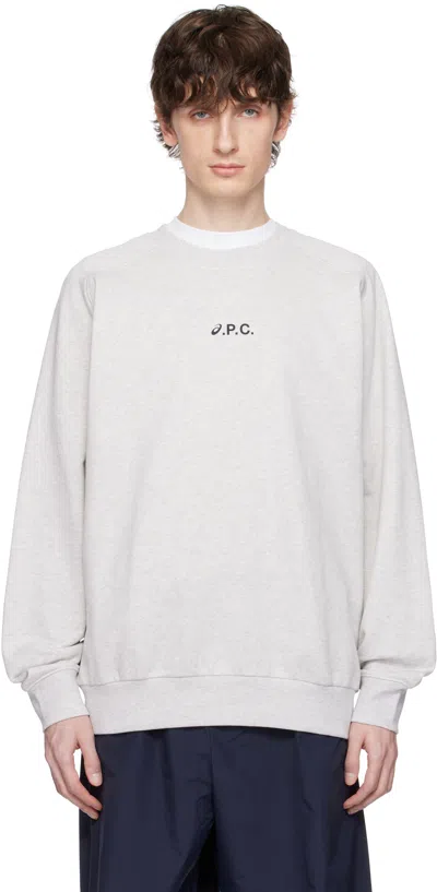 Apc Gray Asics Edition Lake Sweatshirt In Plb Heathered Light