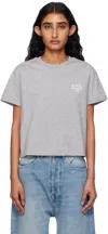 Apc A.p.c. Women Grey Crewneck T-shirt With Logo Embroidered On The Front In Cotton Woman In Gray