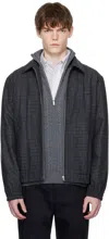 Apc Gilbert Zip-up Houndstooth Jacket In Gray