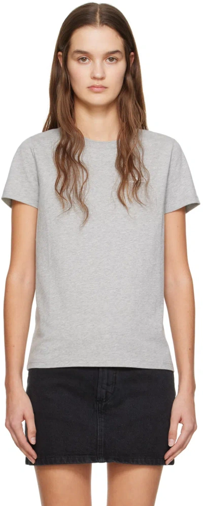 Apc Gray Item F T-shirt In Pla Heather Grey