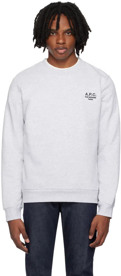 Apc Gray Item Sweatshirt In Gris Chine / Noir
