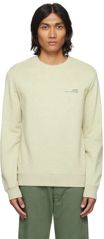 Apc Gray Item Sweatshirt In Vert Pale Chine