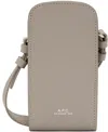 Apc Gray James Pouch Bag In Pearl Grey