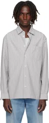 Apc Malo Striped Cotton Shirt In Gray