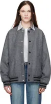 Apc Gray Micky Bomber Jacket In Pla Heather Grey