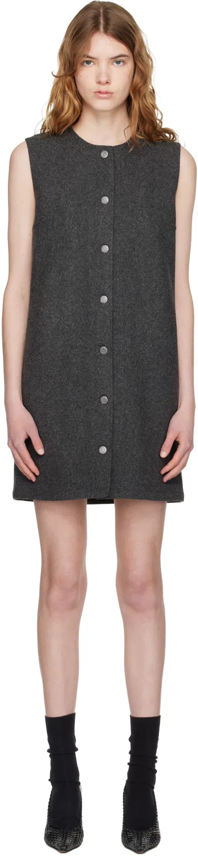 Apc Pinafore Dress In Gray