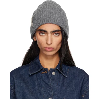 A.p.c. Gray Noa Beanie In Lad Anthracite