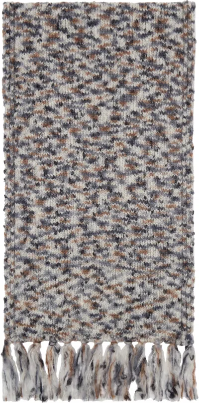 Apc Gray Noah Scarf In Pla Heather Grey