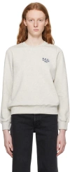 Apc A.p.c. Logo Embroidered Crewneck Sweatshirt In Paa Heathered Ecru