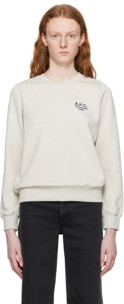 Apc Grey Skye Sweatshirt In Paa Heathered Ecru