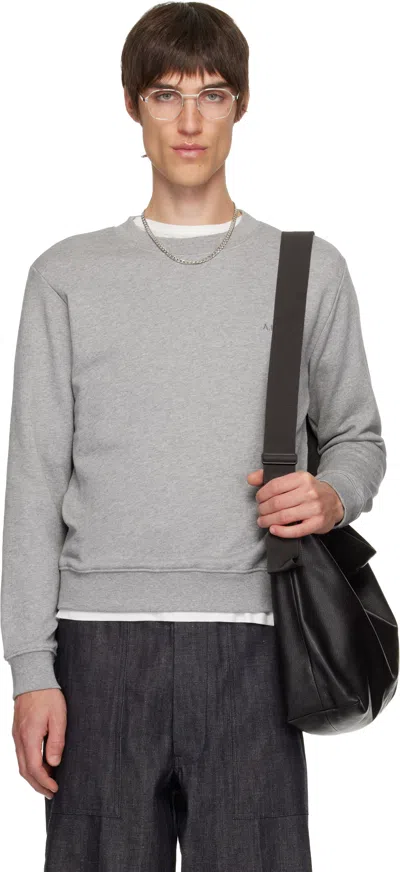 Apc Gray Standard 'a.p.c.' Brodé Sweatshirt