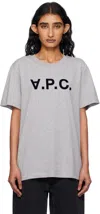Apc A.p.c. Melange Grey Cotton T-shirt In Gray