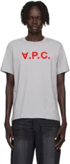 Apc Gray Standard Grand 'vpc' T-shirt In Gray