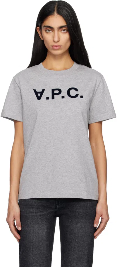 Apc Cotton Crew Neck T-shirt In Gray
