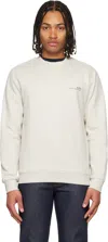 Apc Item Logo-print Cotton-jersey Sweatshirt In Neutral