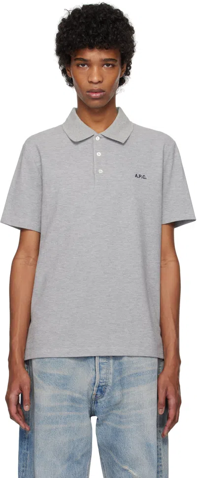 Apc Gray Standard Polo In Pla Heather Grey