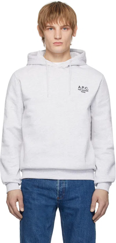 Apc Gray Standard Rue Madame Hoodie In Tpn Heathered Grey