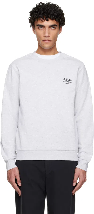 Apc Gray Standard 'rue Madame' Sweatshirt In White