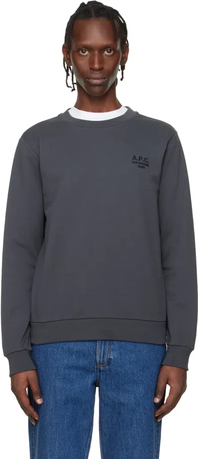 Apc A.p.c. Mens Standard Rue Madame Sweatshirt In Blue