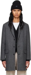 Apc Gray Visconti Coat In Lad Anthracite