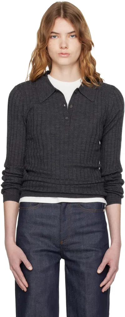 Apc Gray Wool Polo