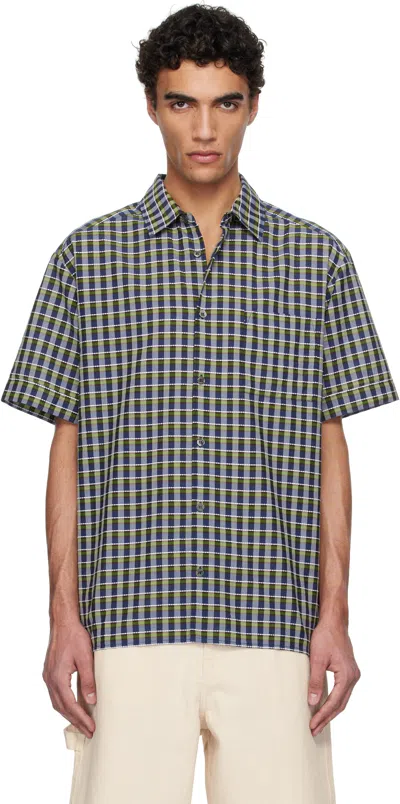 APC GREEN & NAVY ROSS SHORT-SLEEVE SHIRT