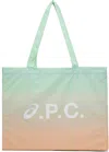 Apc Green & Orange Asics Edition Diane Tote In Saa Multicolore