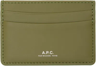Apc Green André Card Holder In Kbc Clay Green