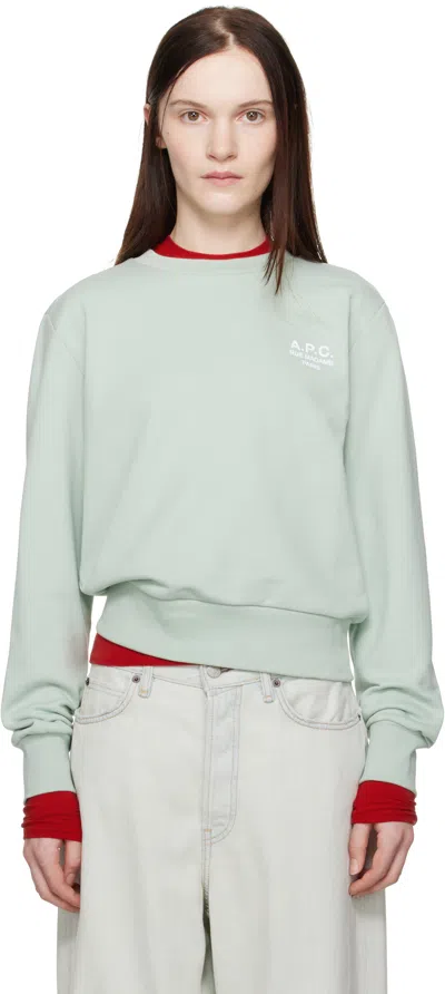 Apc Green Boxy 'rue Madame' Sweatshirt