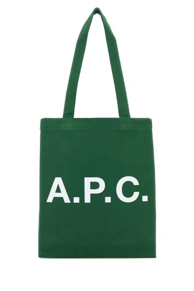 Apc Green Canvas Lou Shopping Bag