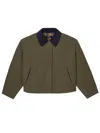 Apc Cropped Boxy Jacket With Button-up Front In Green
