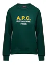 Apc A.p.c. Sweatshirt With Logo In Dark Green